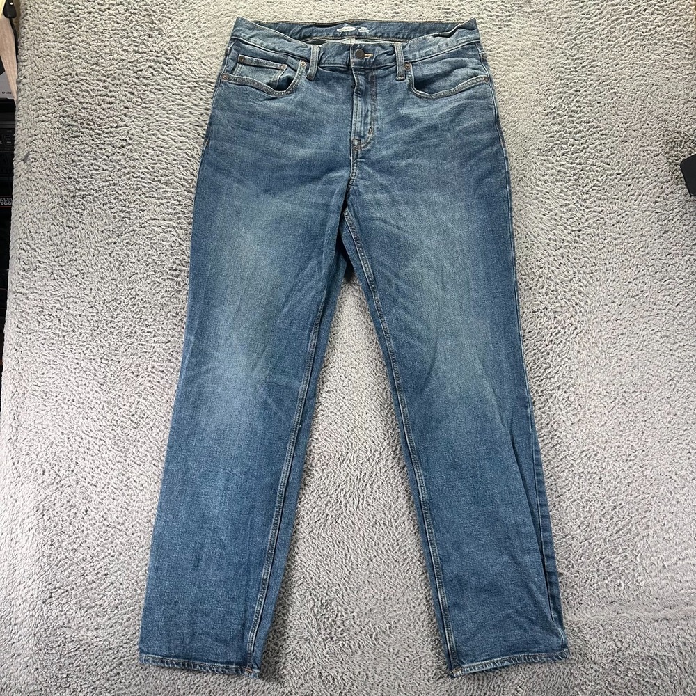 Old Navy Built-in Flex Jeans Mens 36x34 Blue Cotton Denim Straight Faded Stretch